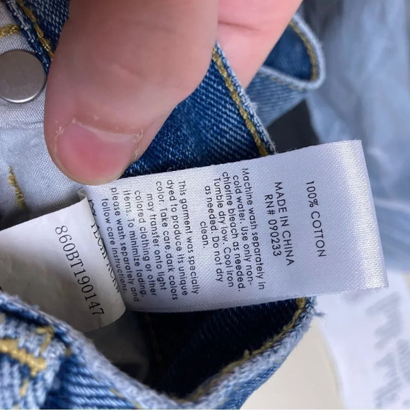 PACSUN High Rise Straight Jeans Size 23 Colorblock - Picture 8 of 9